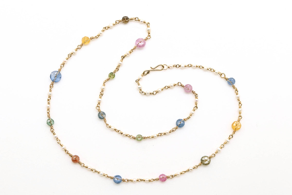 Necklace - Fancy Sapphires, Pearls