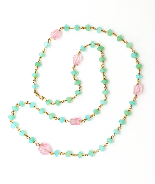 Necklace - Peruvian Opal, Pink Tourmaline