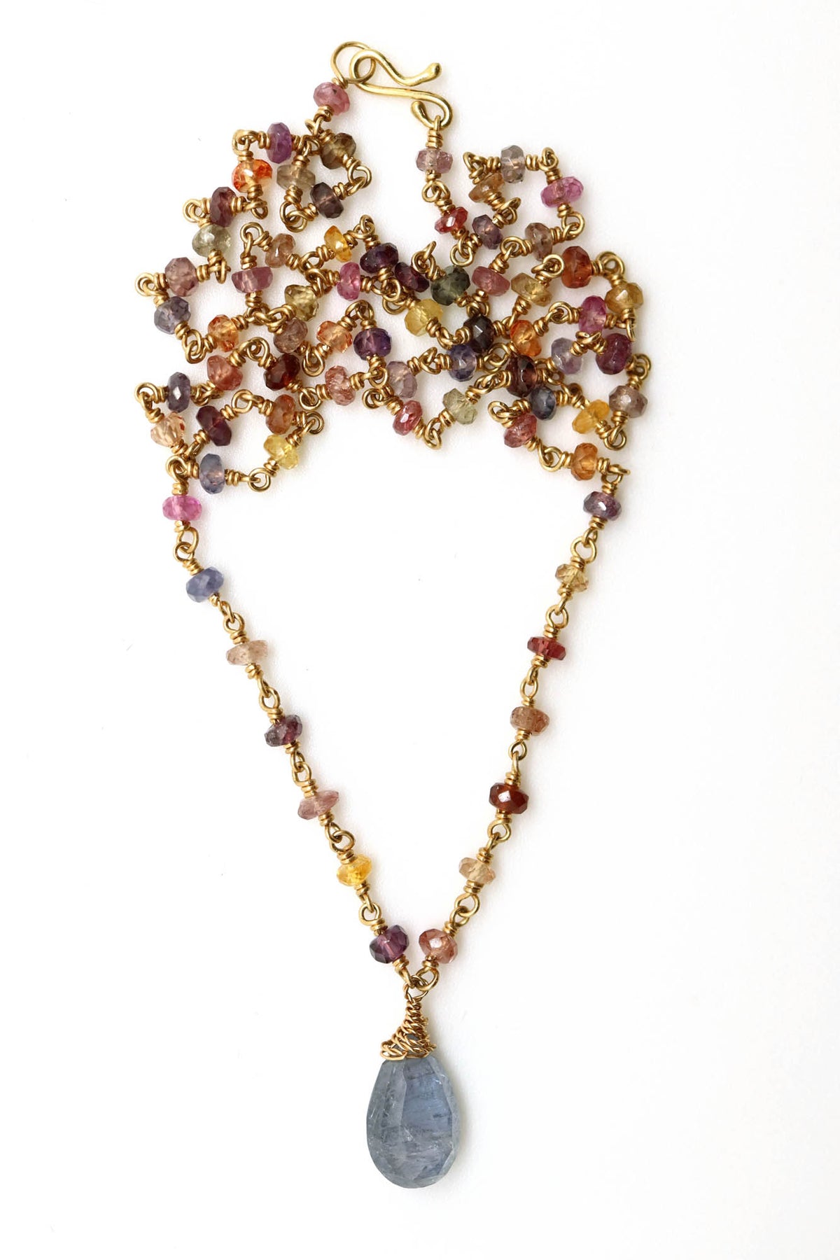 Necklace - Blue/Grey Sapphire Briolette, Intense Fancy Sapphires