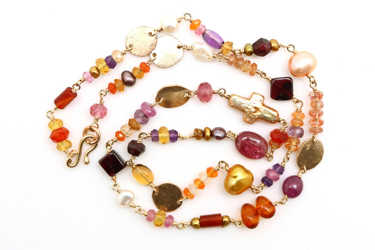 Necklace - Tourmaline, Garnet, Beryl, Opal, Carnelian, Amethyst, Citrine, Pearl, Amber
