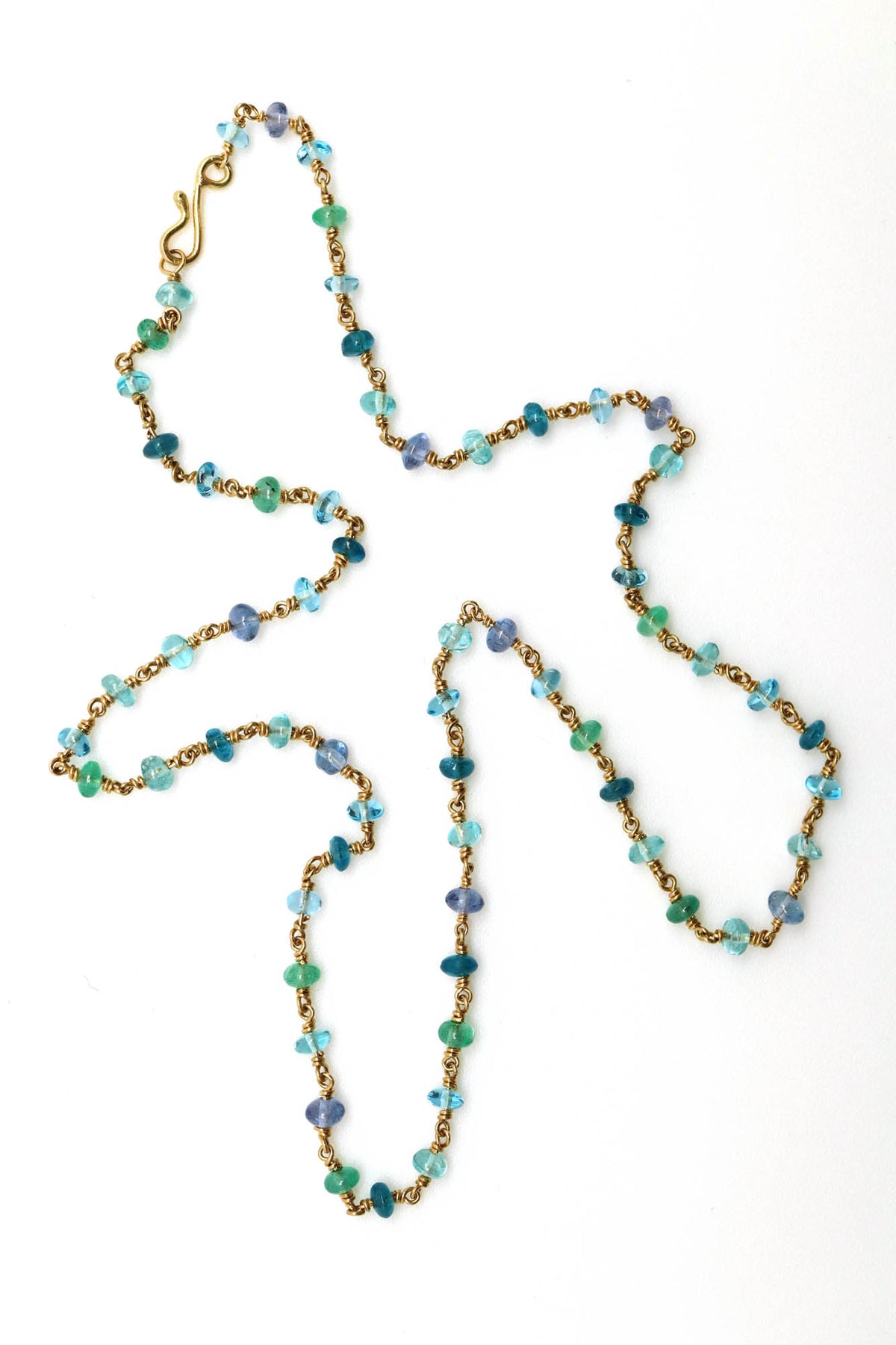 Necklace - Apatite, Tanzanite, Emerald, Blue Topaz