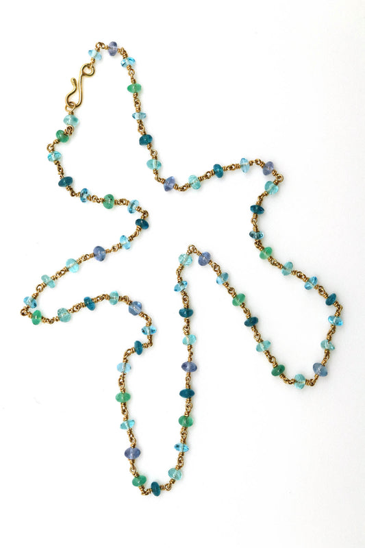 Necklace - Apatite, Tanzanite, Emerald, Blue Topaz