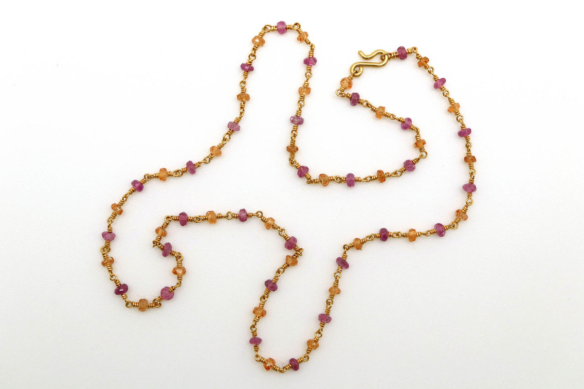 Necklace - Pink Sapphire, Spessartite