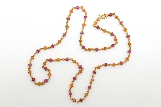 Necklace - Pink Sapphire, Spessartite