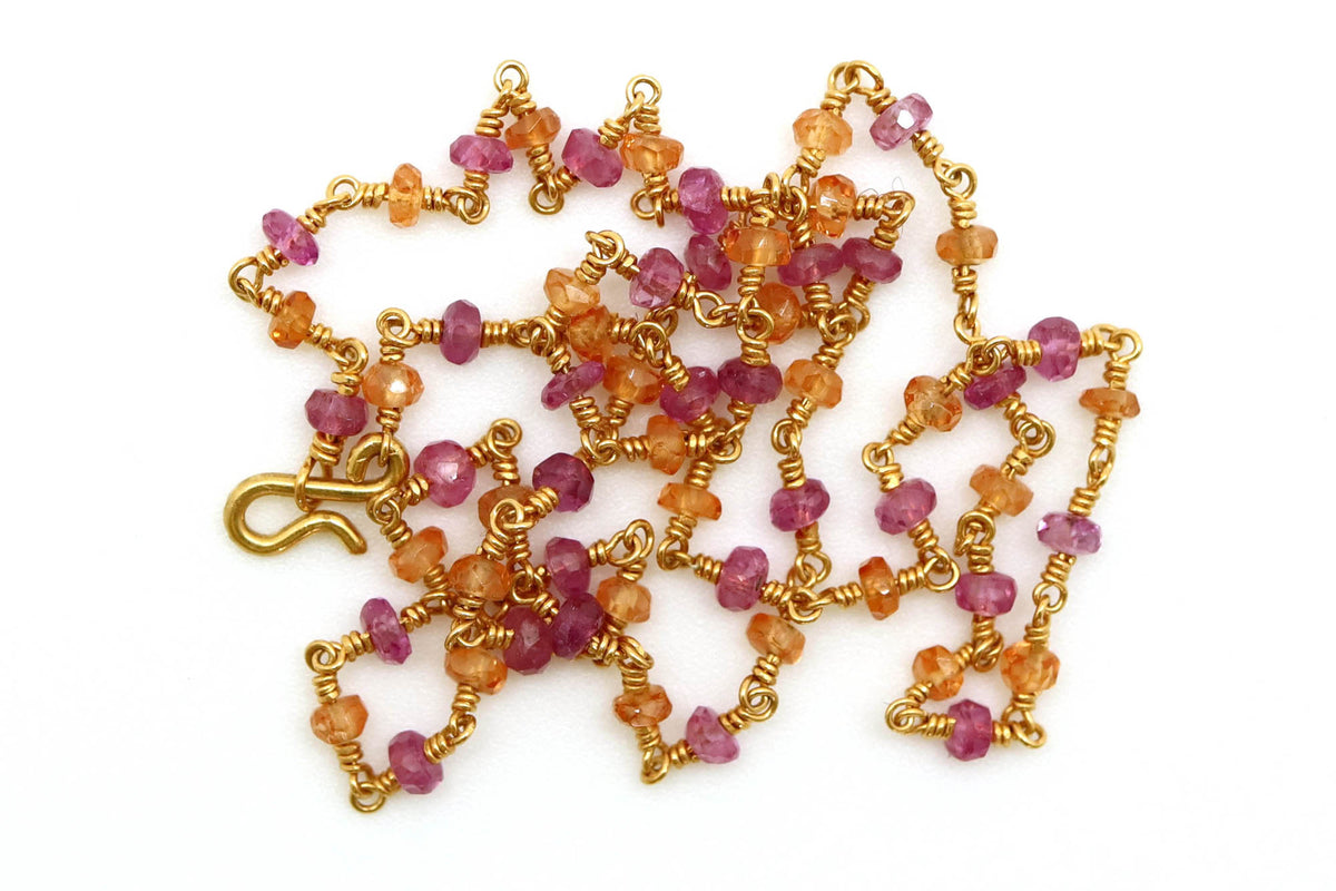 Necklace - Pink Sapphire, Spessartite