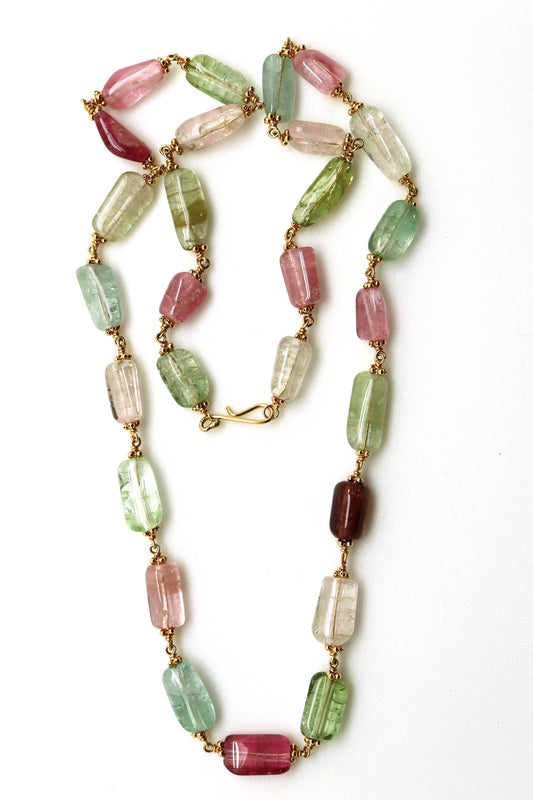 Necklace - Pink and Green Tourmaline