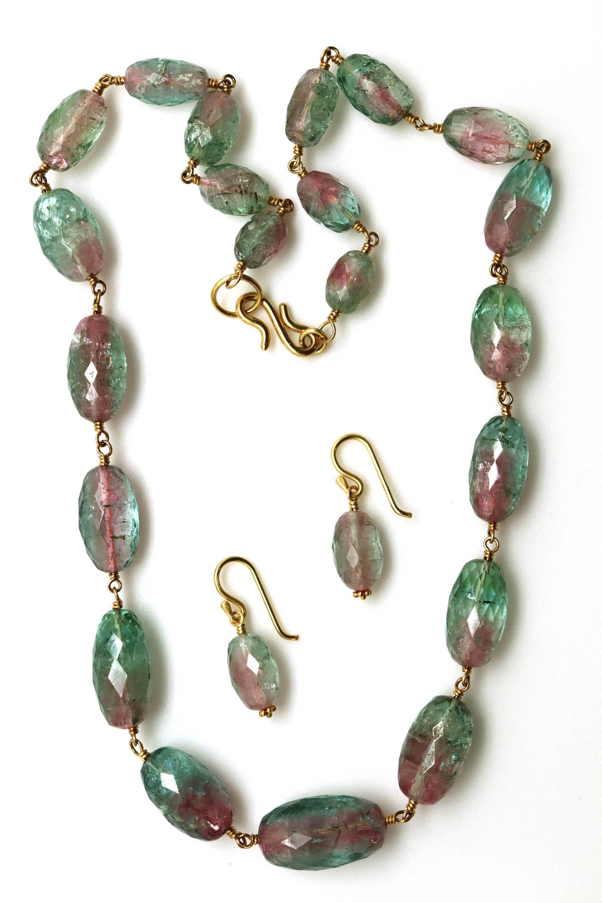 Necklace and Earring Set - Watermelon Tourmaline