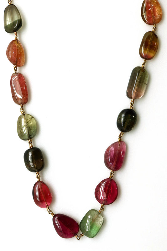 Necklace - Watermelon Tourmaline Nuggets