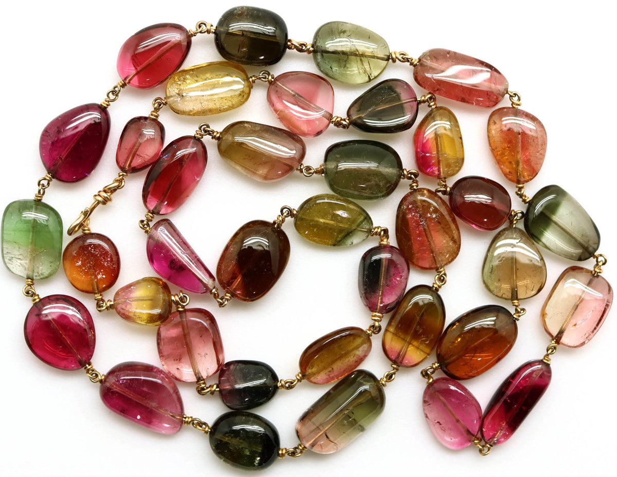 Necklace - Watermelon Tourmaline Nuggets