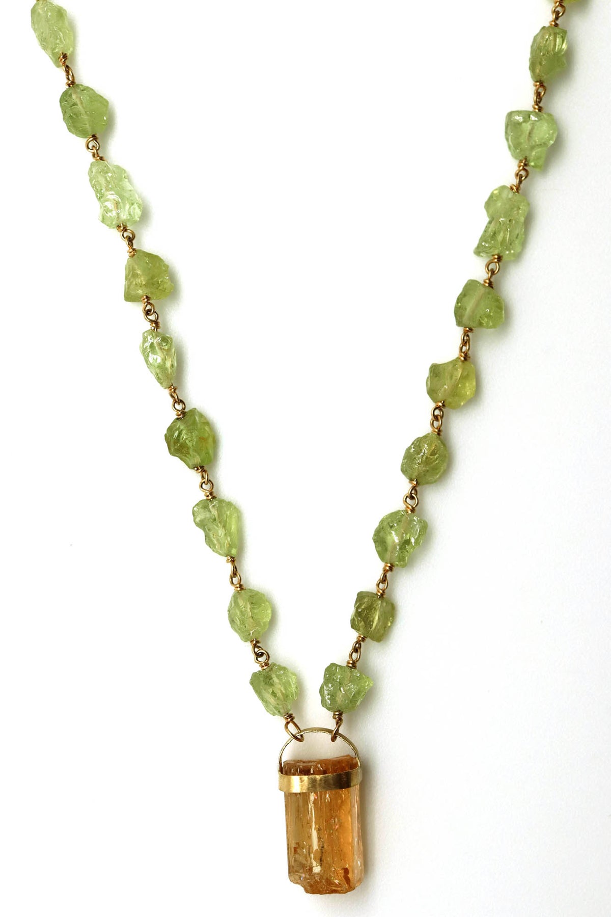Necklace - Green Garnet, Imperial Topaz