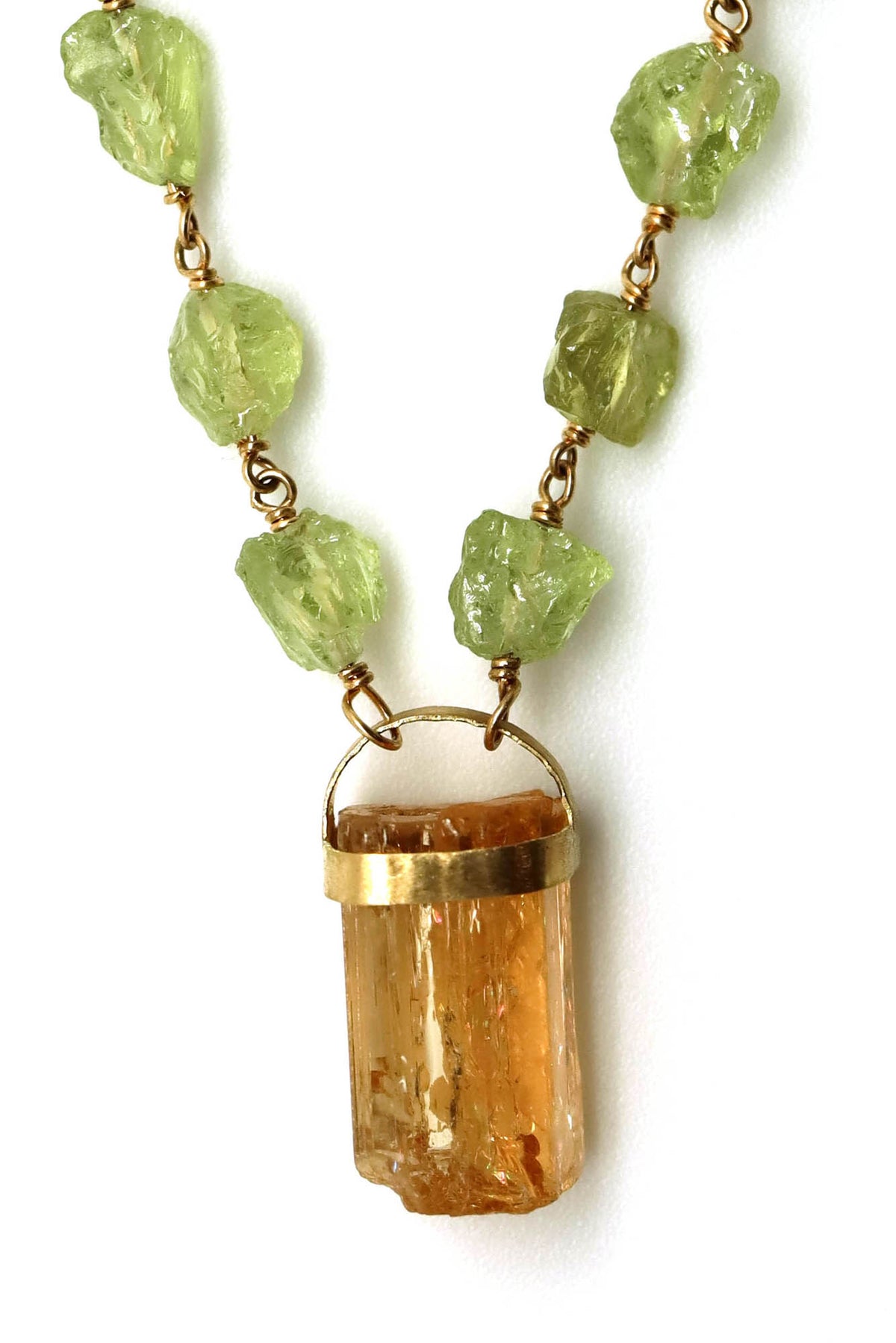 Necklace - Green Garnet, Imperial Topaz