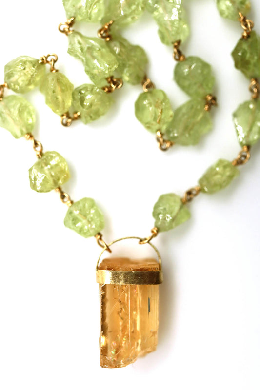 Necklace - Green Garnet, Imperial Topaz
