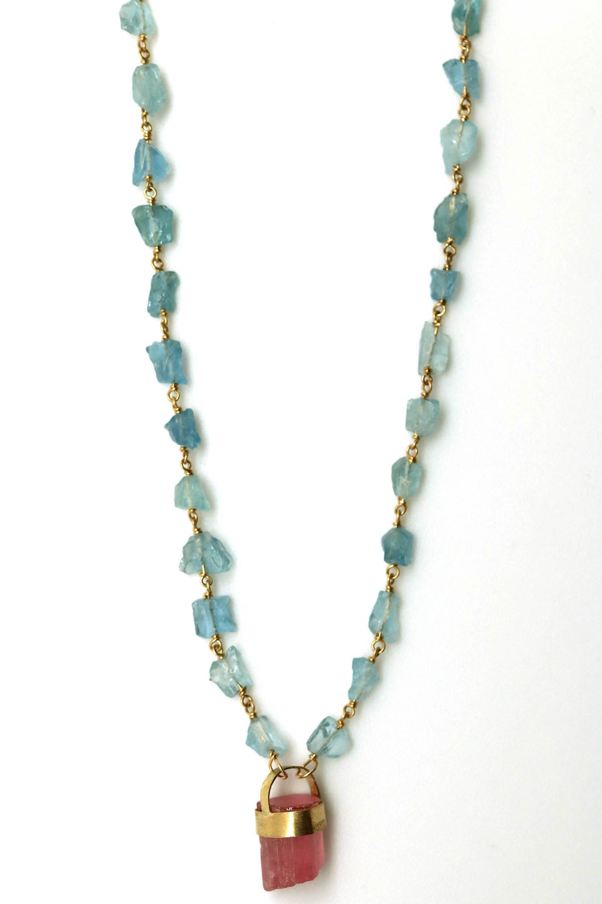 Necklace - Aquamarine, Pink Tourmaline