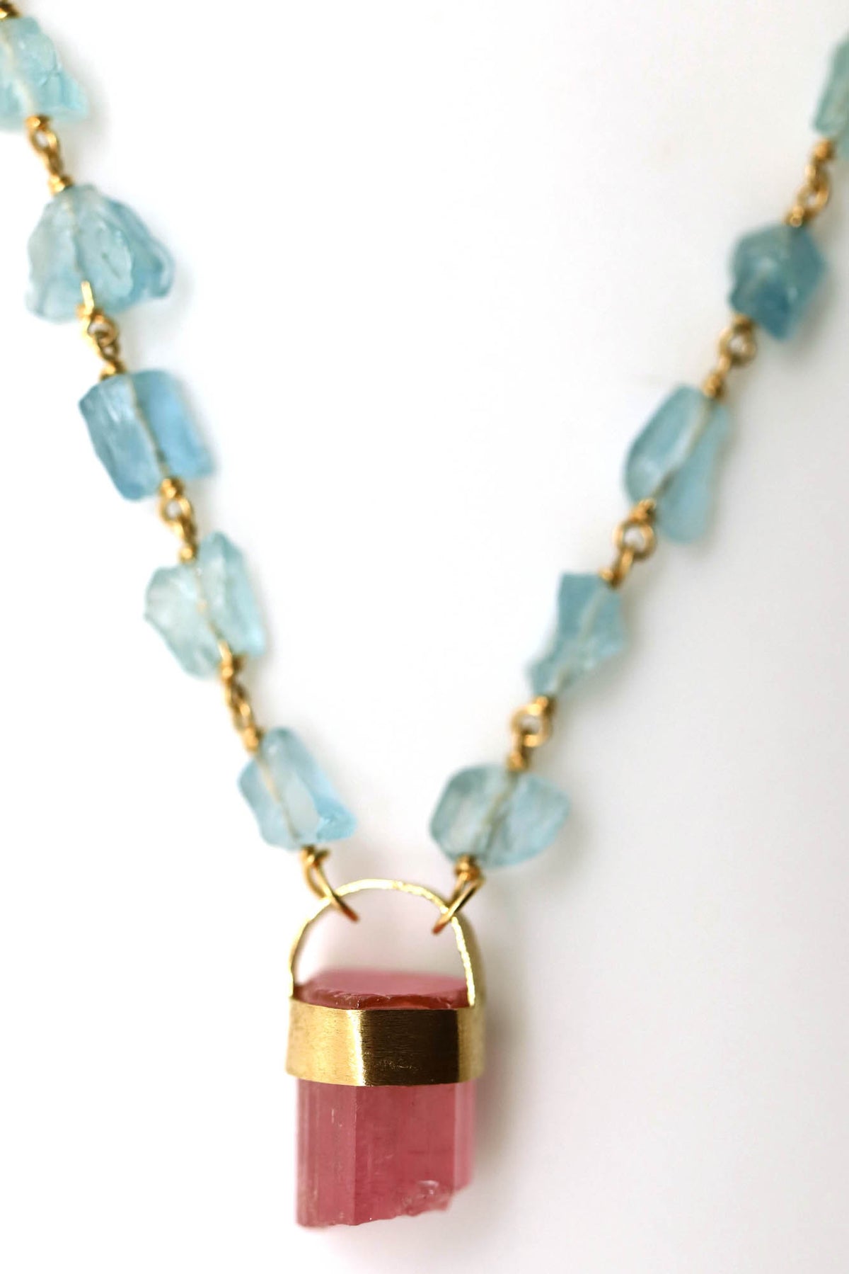 Necklace - Aquamarine, Pink Tourmaline