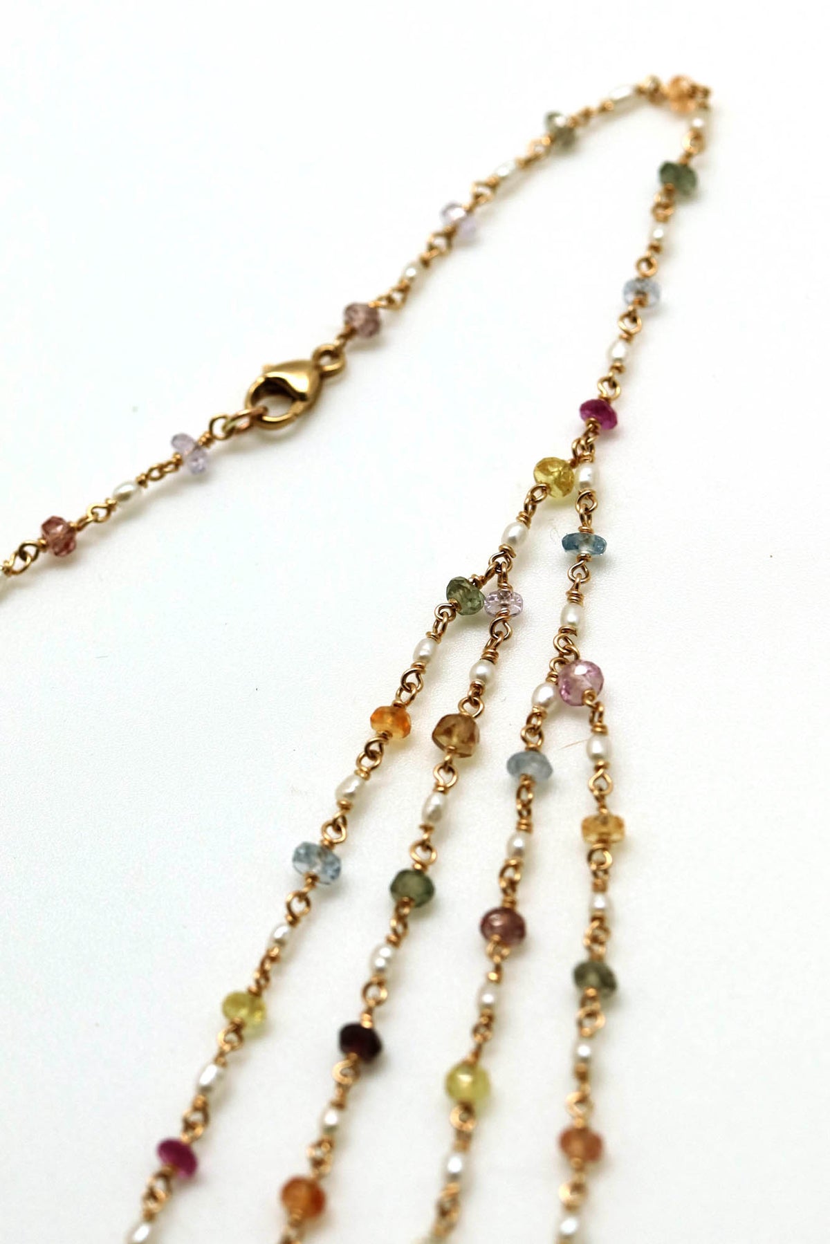 Necklace - Fancy Sapphire, Pearl Bib