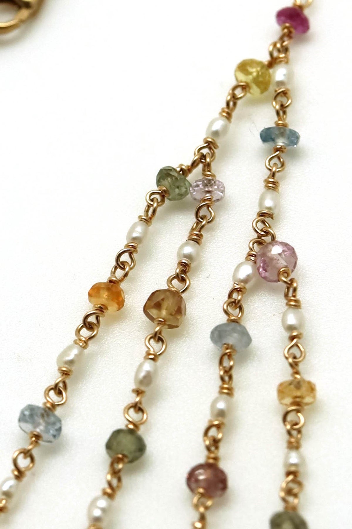 Necklace - Fancy Sapphire, Pearl Bib