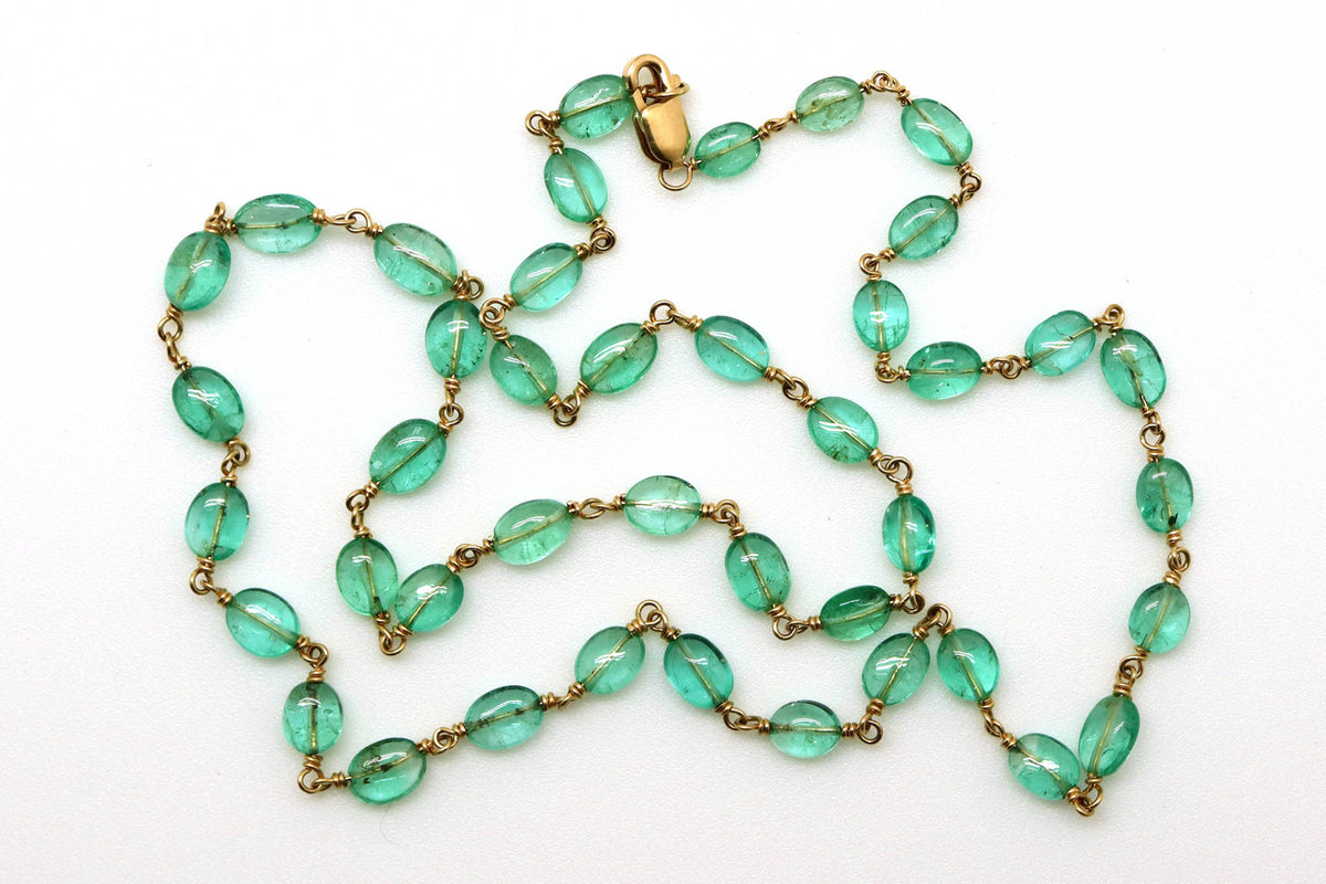 Necklace & Earring Set - Emerald Ovals