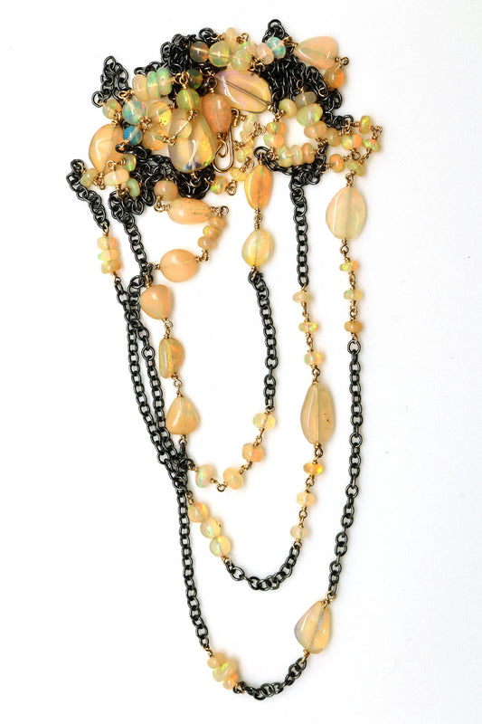Necklace - Blackened Sterling 18k gold