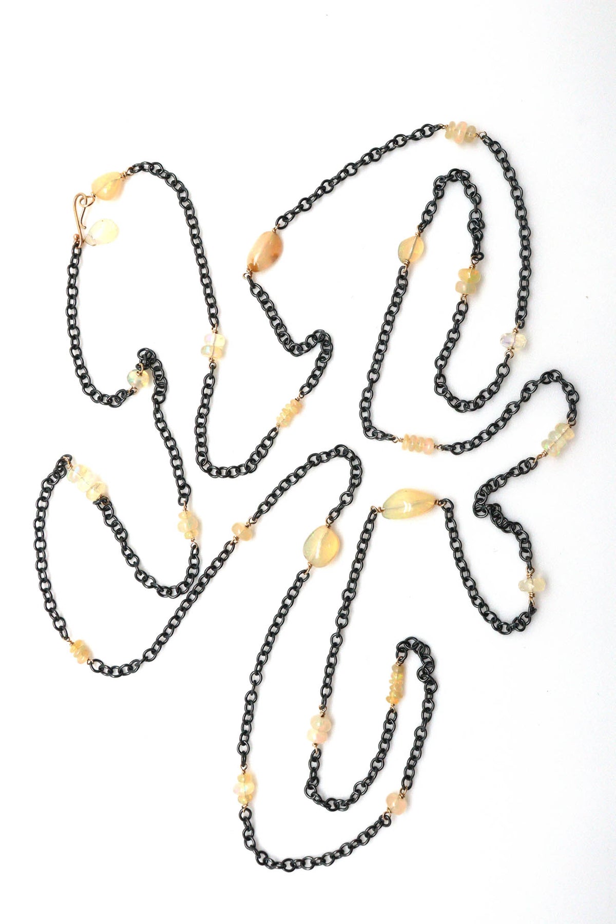 Necklace - Blackened Sterling 14k gold