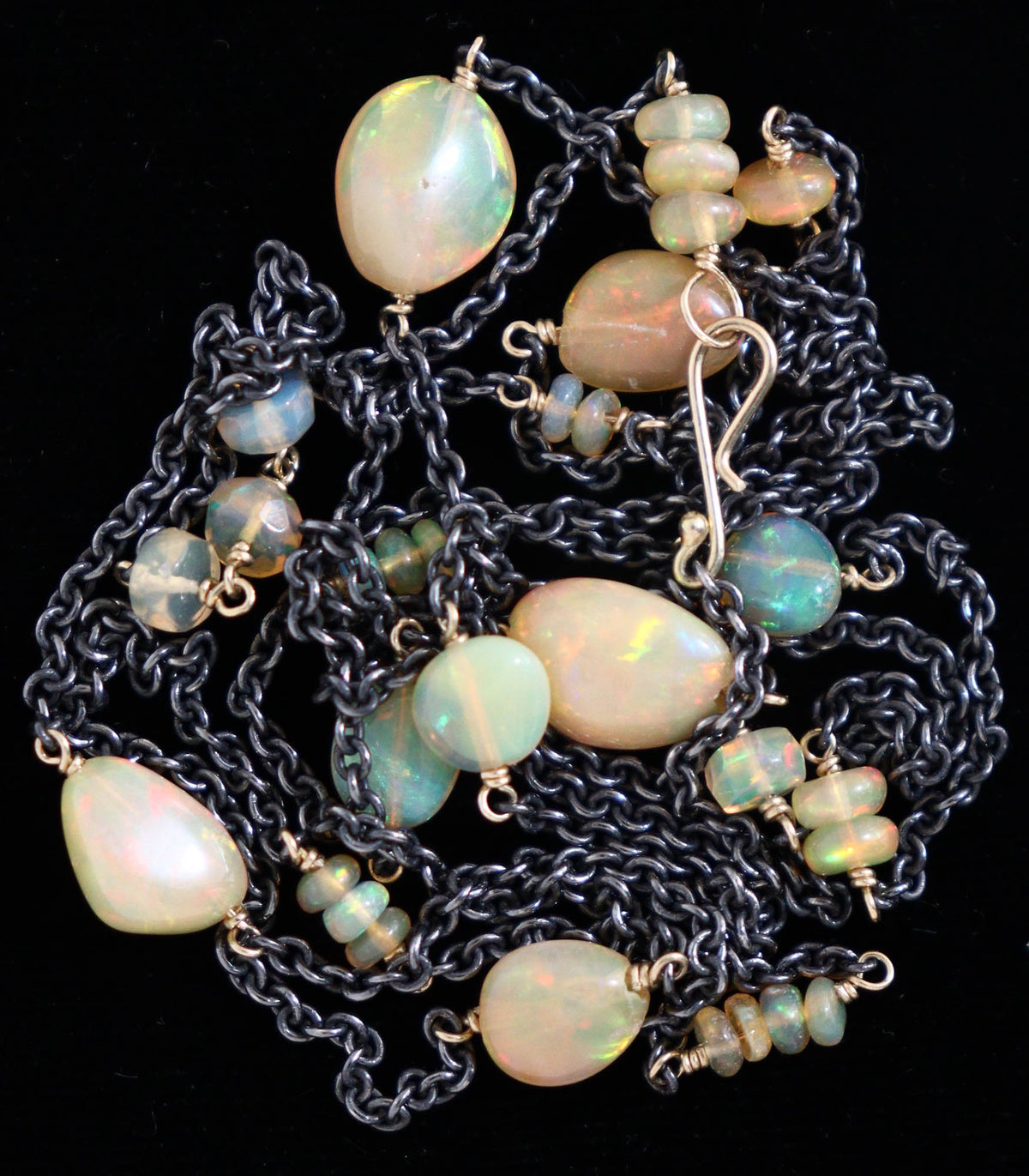 Necklace - Blackened Sterling 18k gold