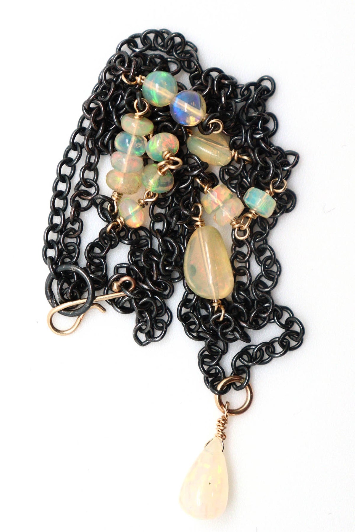 Necklace - Blackened Sterling 14k gold