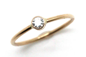 Rings - 14k gold, White Sapphire