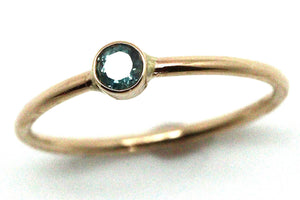 Rings - 14k gold, Montana Teal Sapphire